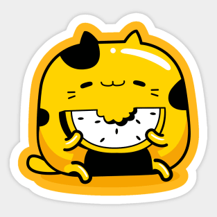 yellow cat hello summer Sticker